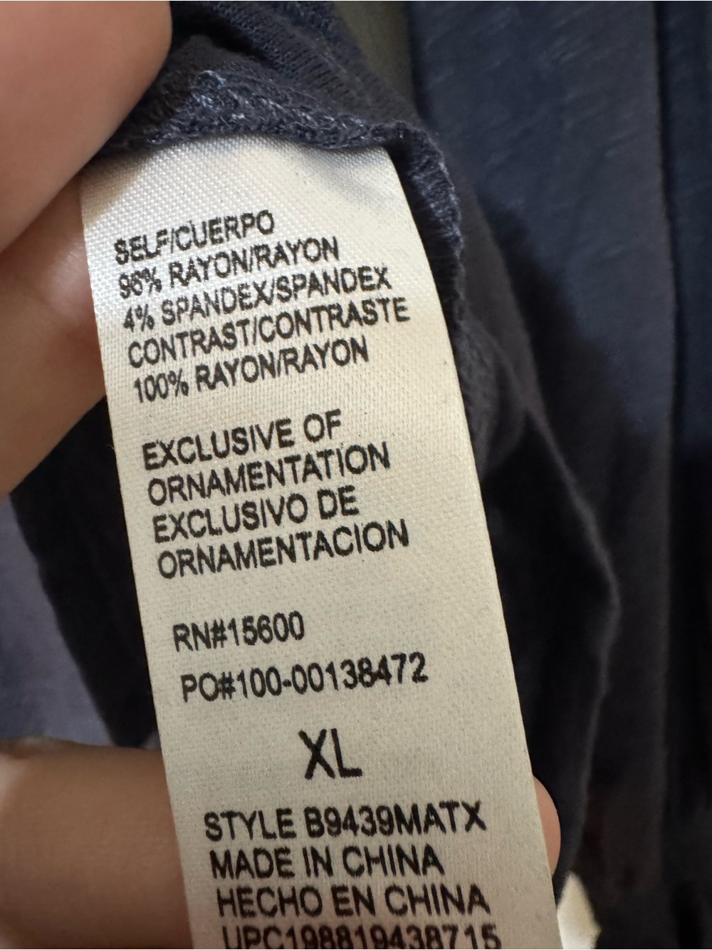 NWT Democracy Navy Blue Long Sleeve Blouse - Picture 4 of 5